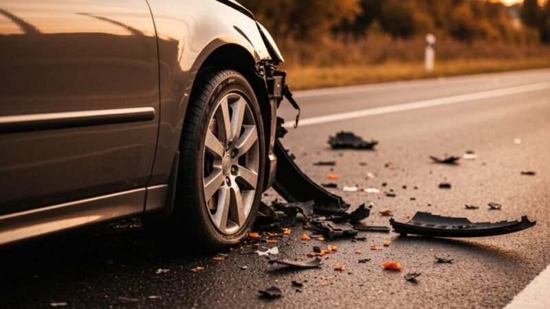 Kolizja na drodze: Citroen zderzył się z ciągnikiem rolniczym między Osłą a Gromadką