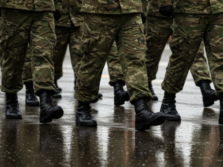 Przysięga wojskowa elewów DZSW na bolesławieckim rynku