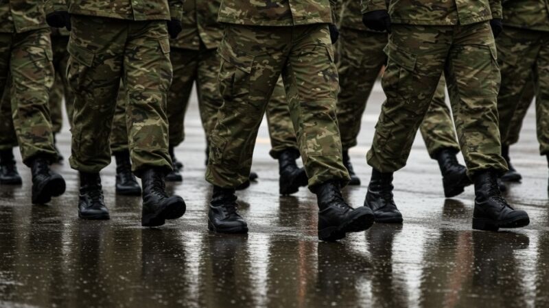 Przysięga wojskowa elewów DZSW na bolesławieckim rynku